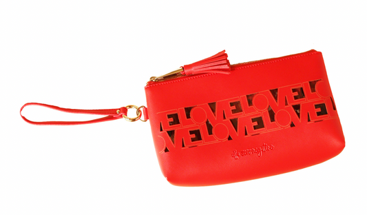 Red LOVE Clutch / Makeup Bag