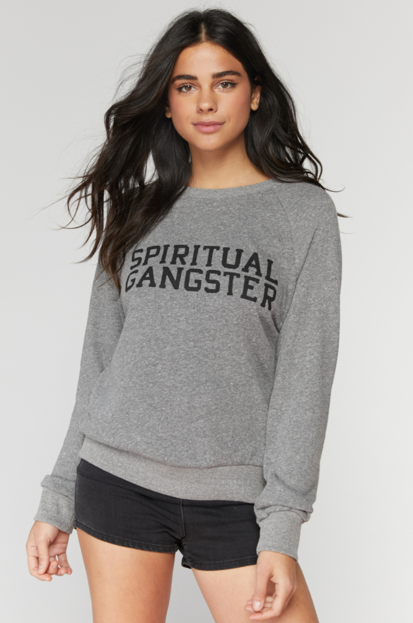 Spiritual Gangster Varsity Old School Sweatshirt (Gray)