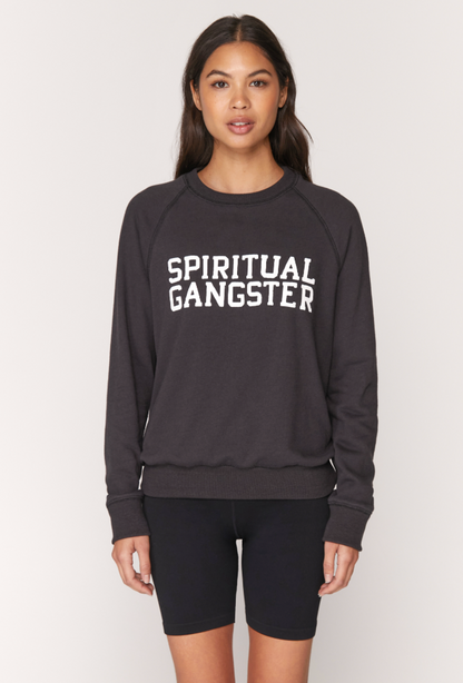 Spiritual Gangster Varsity Old School Sweatshirt (Vintage Black)