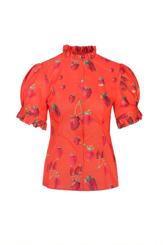 The Bistro Blouse in Strawberries